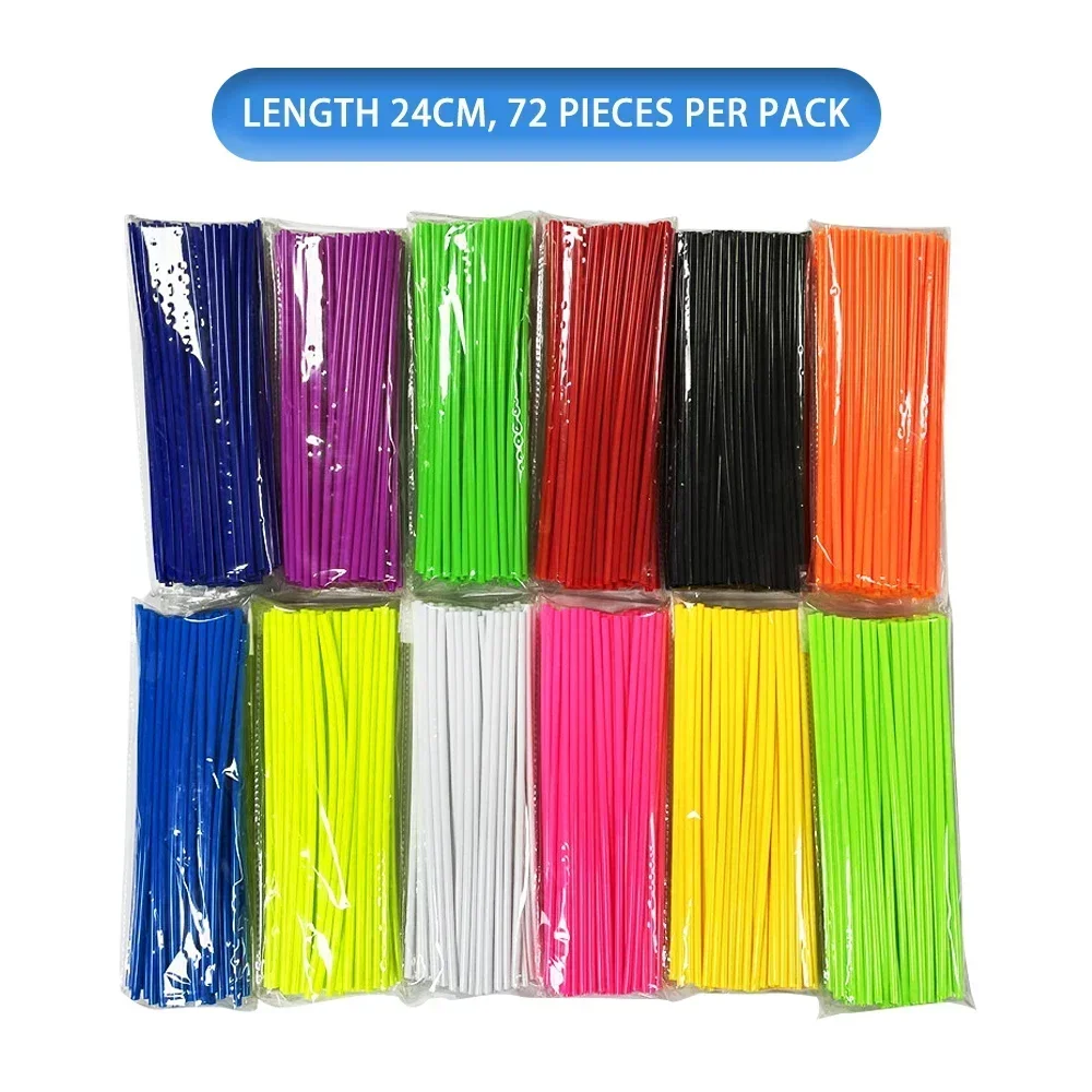 72pcs Motorcycle Rim Spokes Kit 24cm with Shell for Off-Road Bicycle Wheels 12 Colors Replacement Accessories Brand New thumbnail 2