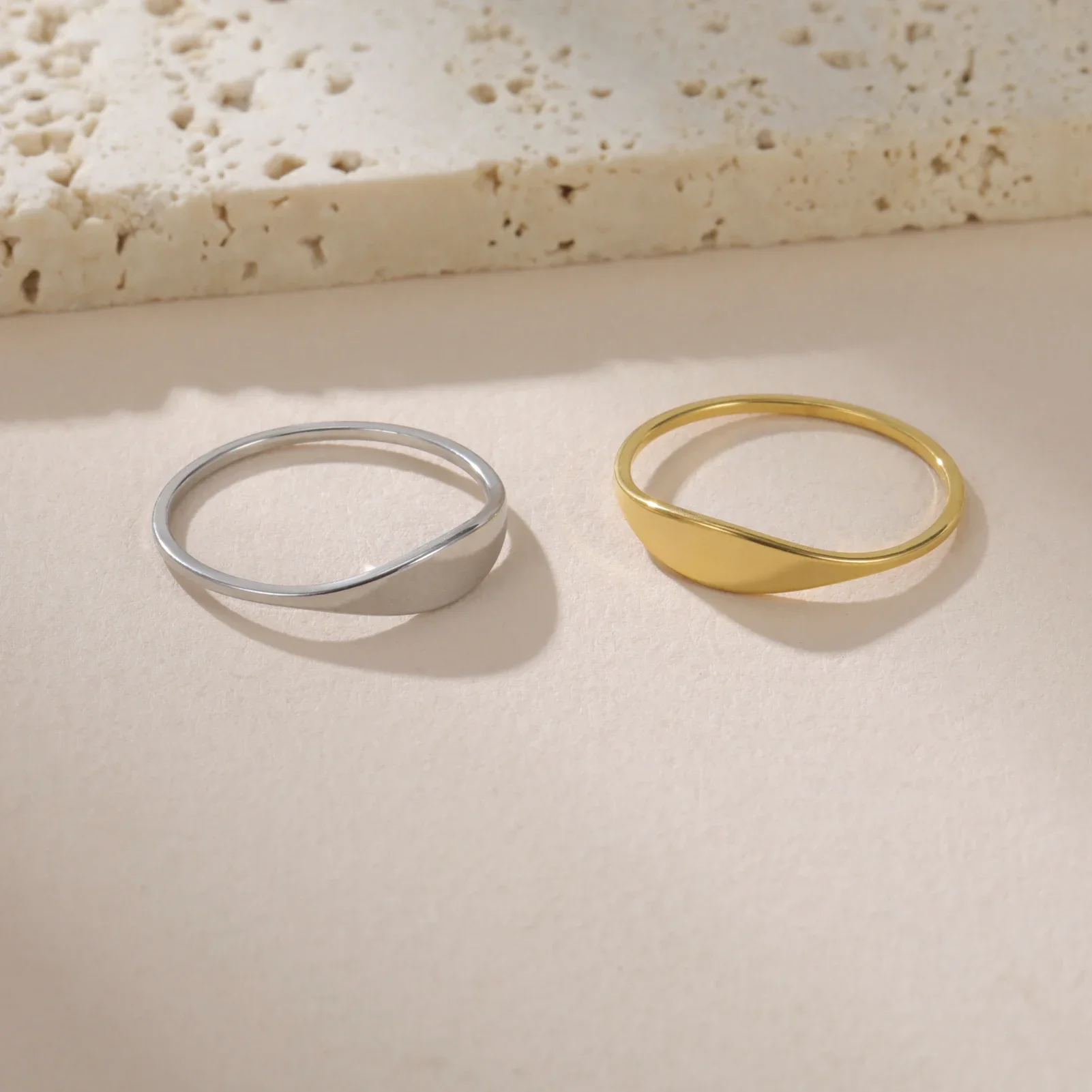 Cazador Personalized Name Rings for Women Stainless Steel Gold Color Custom Date Number Engraved Ring Jewelry Valentine Gift thumbnail 6