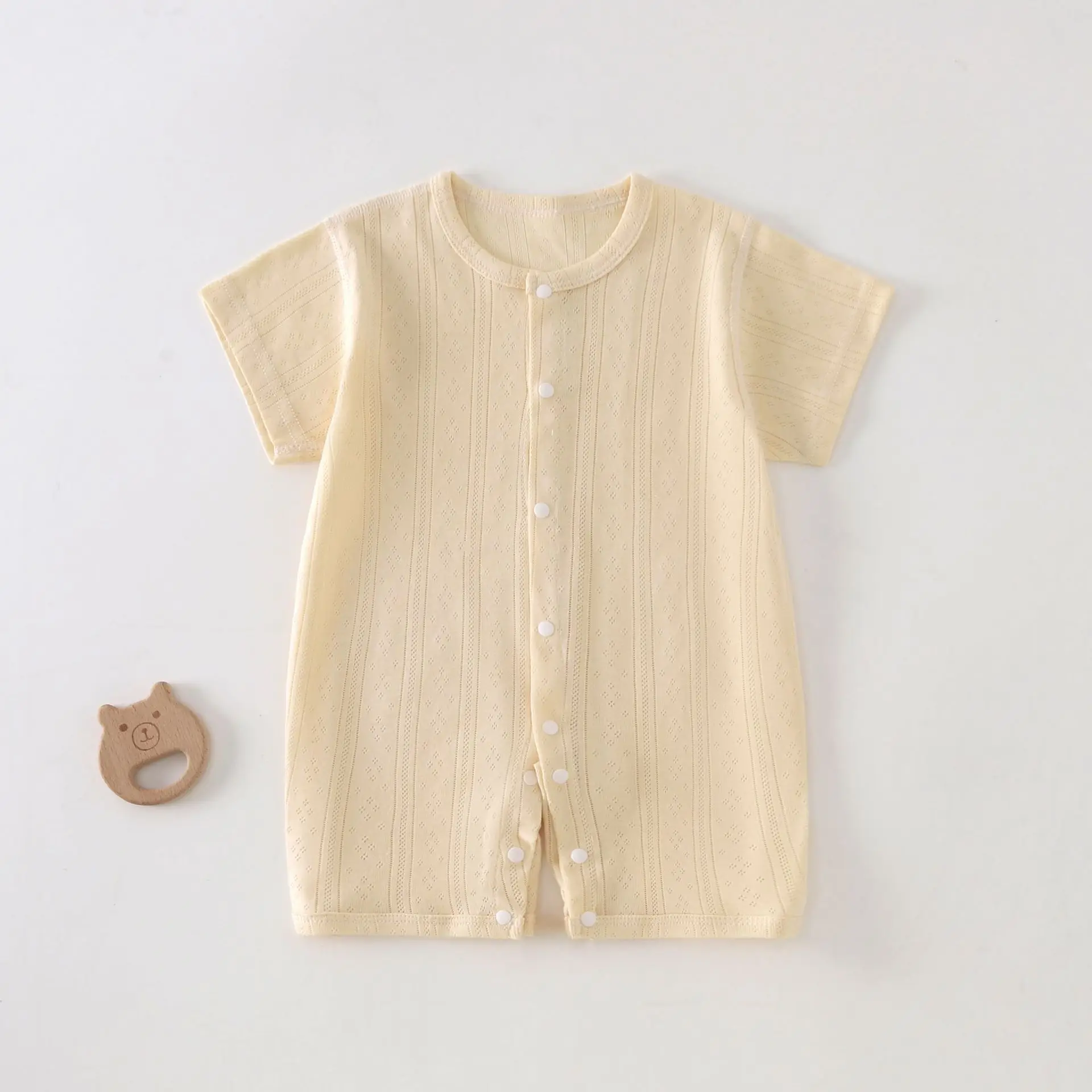 Baby  Jumpsuit Short-sleeved Summer Newborn Breathable Mesh Air-conditioning Clothing Boys Girls Baby Light Pajamas thumbnail 3