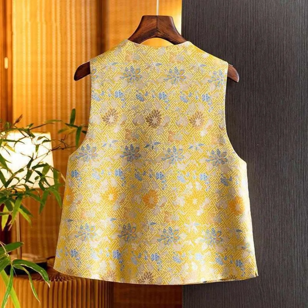 Thin Vest for Women Clothing Ethnic Style Print Vintage Clothes Streetwear Coats Women Jackets Chinese style Casual Summer thumbnail 2