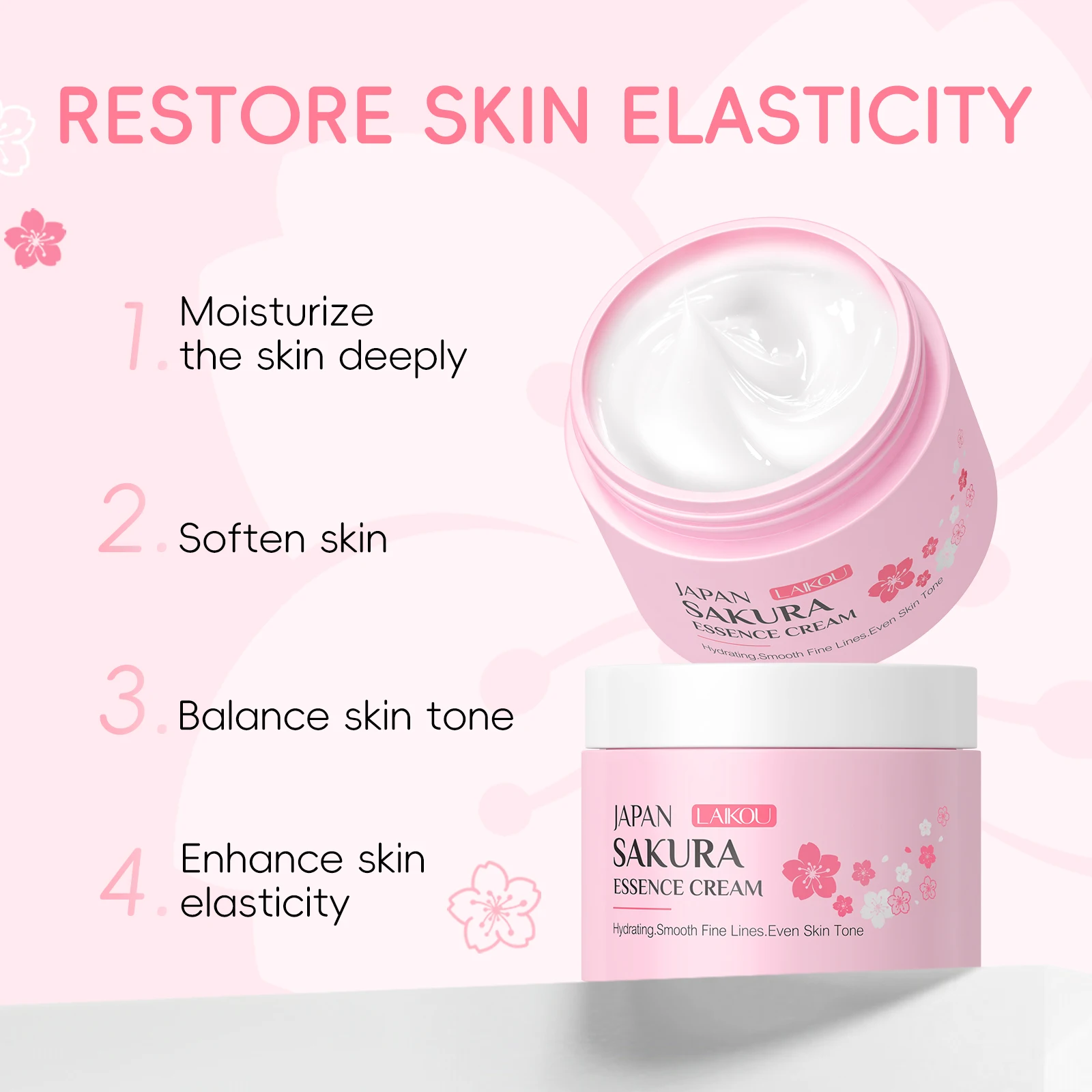 LAIKOU Japan Sakura Essence Cream Repair Anti Wrinkle Cherry Blossoms Whitening Moisturizing Face Skin Care thumbnail 2