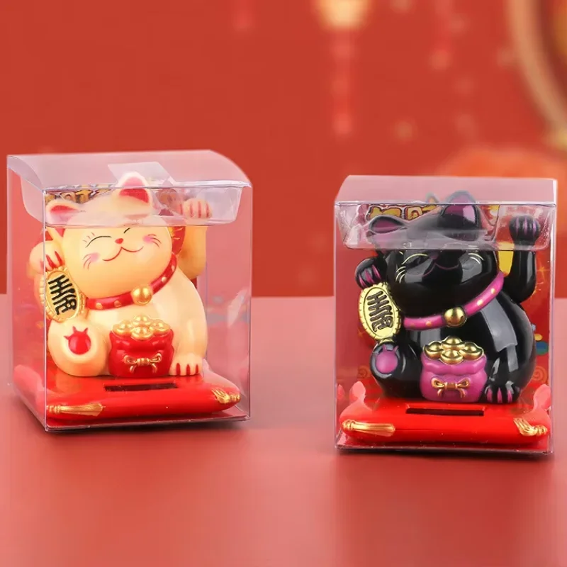 Solar Powered Automatic Waving Cat Beckoning Fortune Cat Lucky Cat for Office Decor Car Ornament Birthday Gift Home Decoration thumbnail 5
