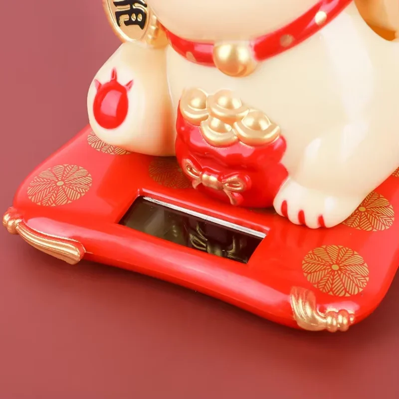 Solar Powered Automatic Waving Cat Beckoning Fortune Cat Lucky Cat for Office Decor Car Ornament Birthday Gift Home Decoration thumbnail 6