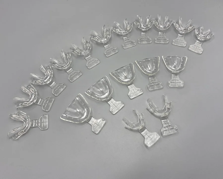 Dental Orthodontic Impression Trays Full Mouth Denture Frame Cut Back Edentulous Jaw Repeated Use Transparent Clear Tray 135℃ thumbnail 2