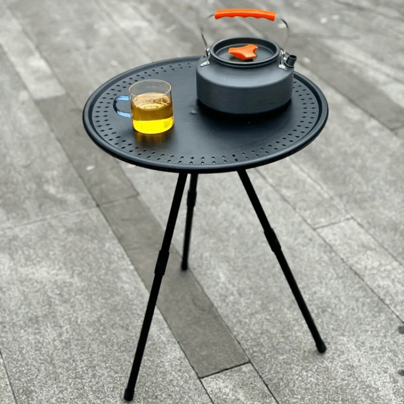 Portable Picnic Camping Table Adjustable Small Round Table Outdoor Plastic Folding Table Lightweight Coffee Table thumbnail 2
