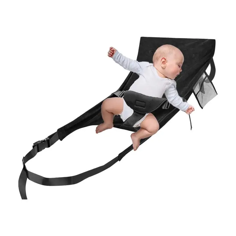 Kids Airplane Seat Extender flannel Toddler Airplane Bed With Side Pocket Comfort Breathable Travel Foot Rest Hammock thumbnail 4