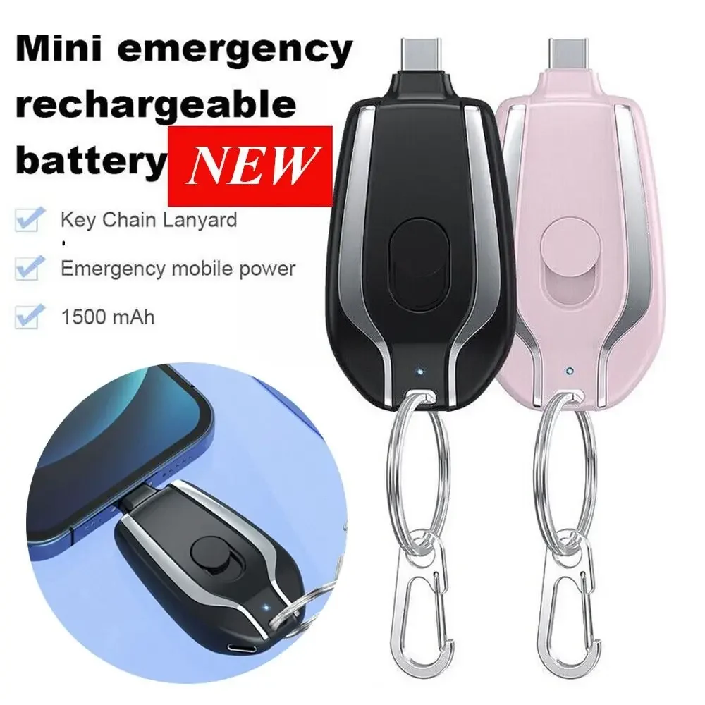 Mini Keychain Portable Charger 1500mAh Power Bank Ultra-Compact Battery Pack for Android IPhone Micro External Battery thumbnail 3
