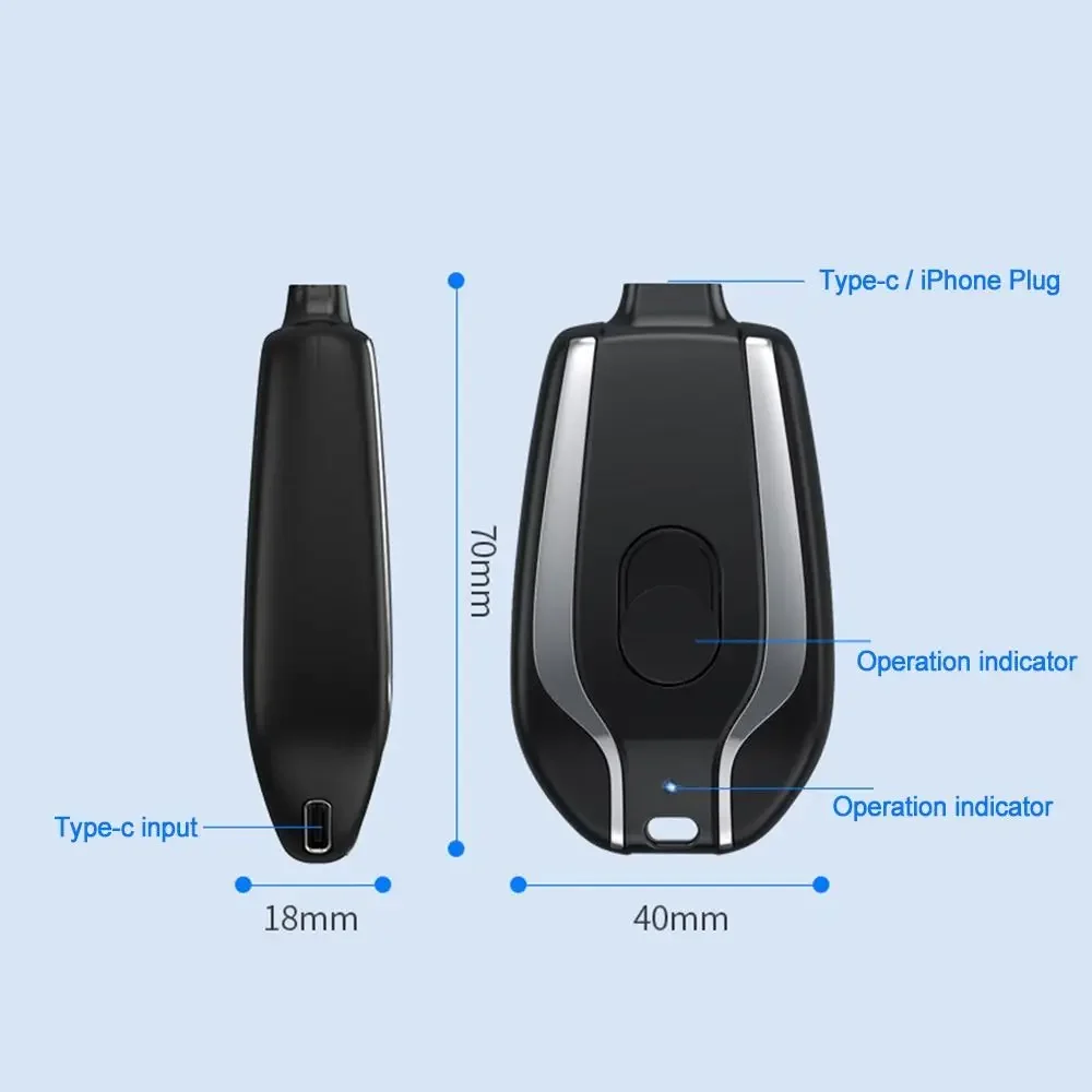 Mini Keychain Portable Charger 1500mAh Power Bank Ultra-Compact Battery Pack for Android IPhone Micro External Battery thumbnail 6