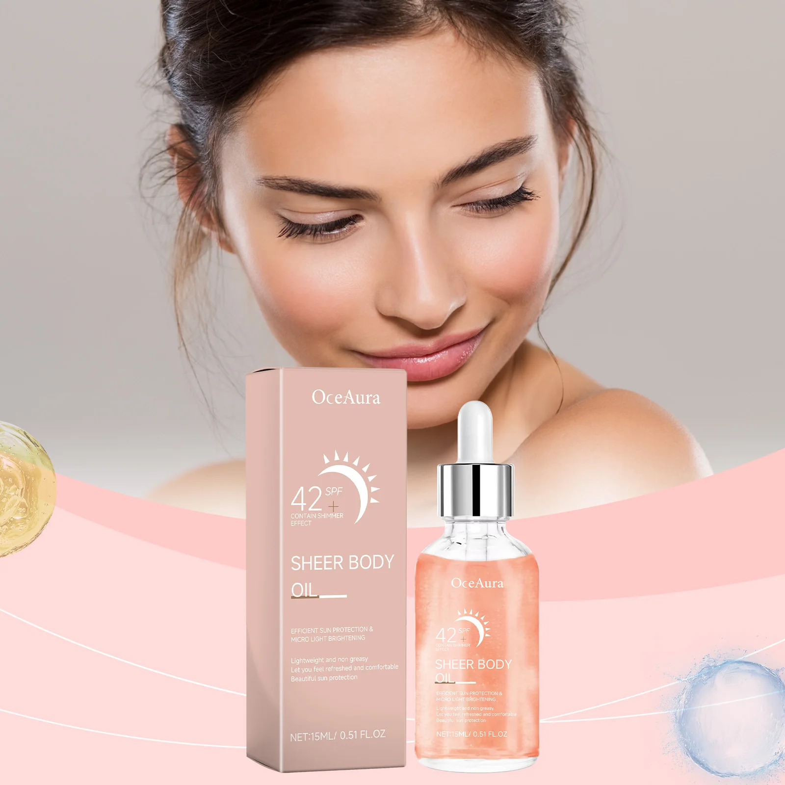 42 Spf+ Sunscreen Essence Fight Uv Isolation Anti Oxidation Moisturizing Body Oil Prevent Sunburn Redness Korean Sun Block Serum thumbnail 3