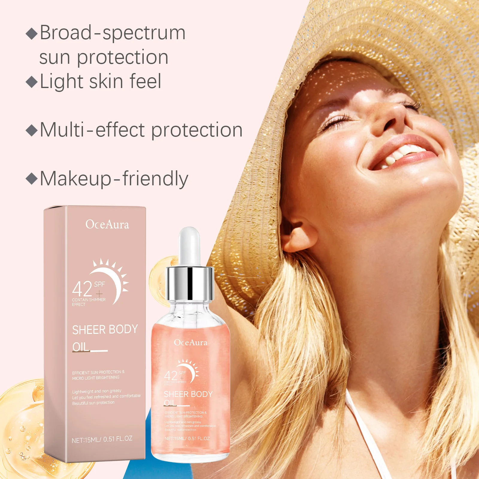 42 Spf+ Sunscreen Essence Fight Uv Isolation Anti Oxidation Moisturizing Body Oil Prevent Sunburn Redness Korean Sun Block Serum thumbnail 6