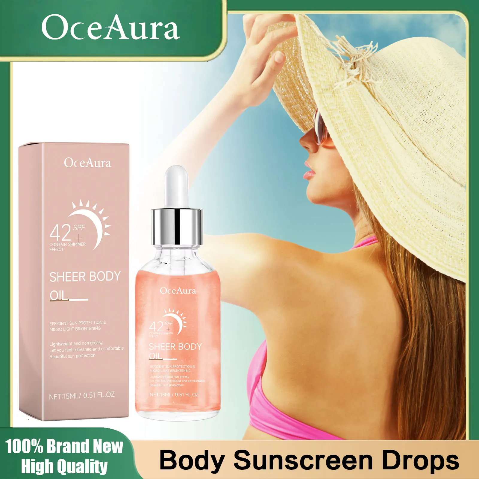 42 Spf+ Sunscreen Essence Fight Uv Isolation Anti Oxidation Moisturizing Body Oil Prevent Sunburn Redness Korean Sun Block Serum