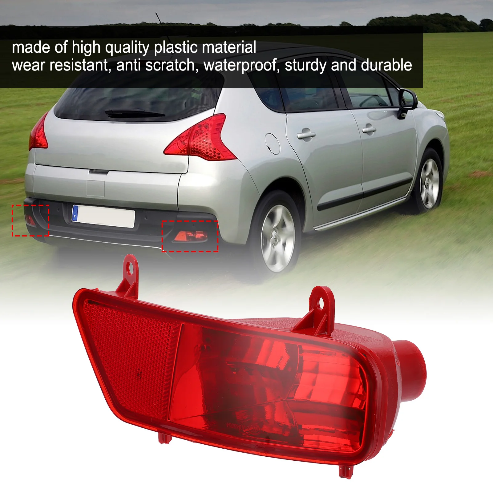Rear Fog Light Assembly Red Rear Fog Light Assembly Car Accessories Replacement for  3008 2009‑2016 Car Rear Fog Light thumbnail 6