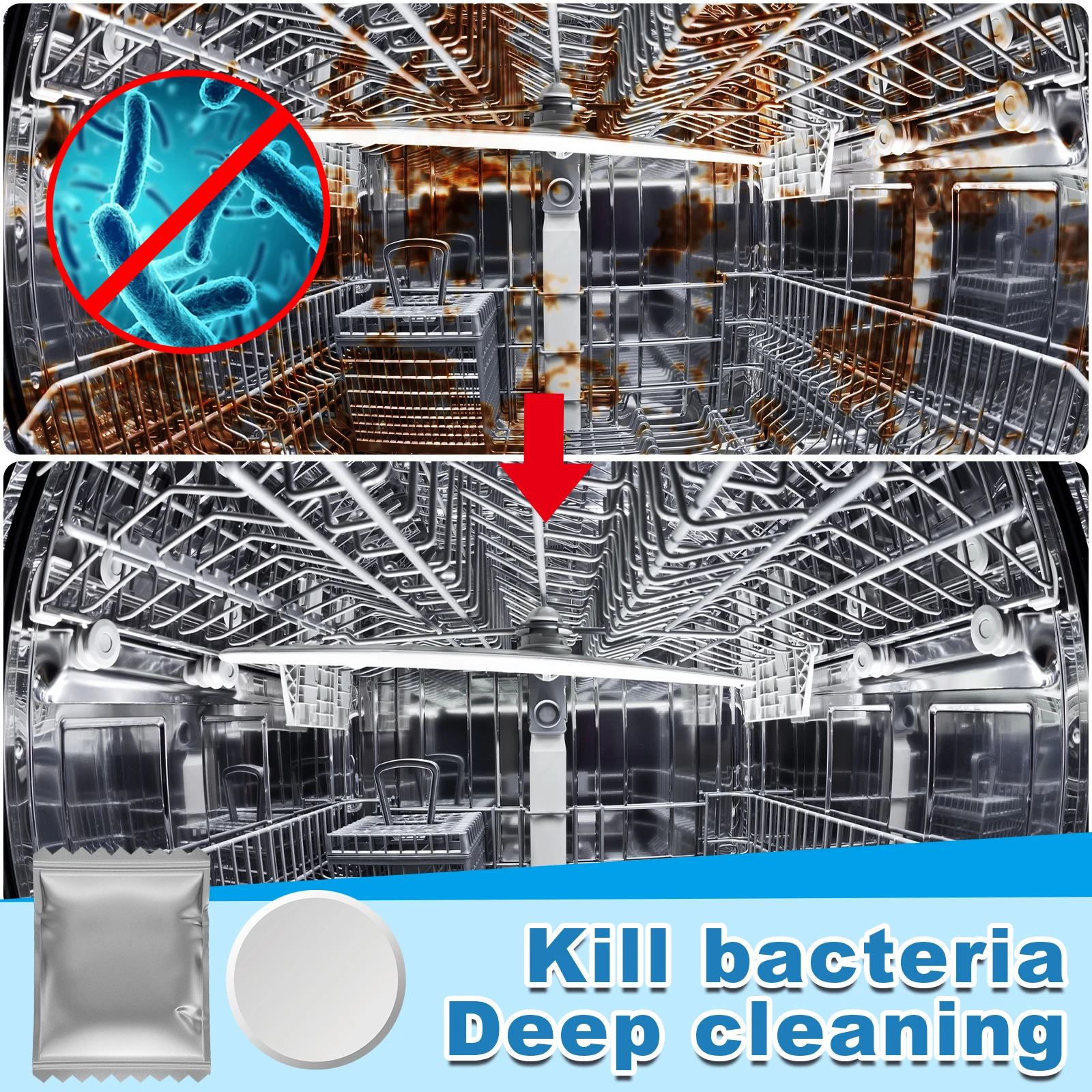 20-100PCS Dishwasher Cleaner Oil Dirt Removal Deodorizer Cleaning Tablet Limescale Remover High Efficient Kitchen Cleaning Tool thumbnail 5