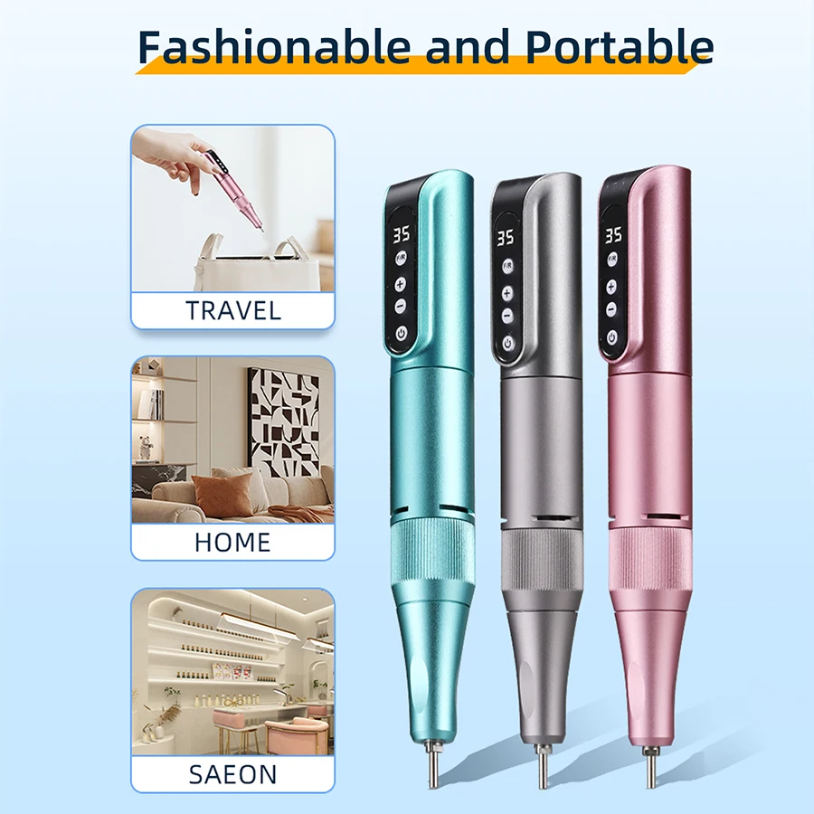 35000RPM Wireless Nail Drill Pen USB Nail File Polishing Pen Rechargeable Nail Drill Machine Portable Manicure Drill Salon Tool thumbnail 2