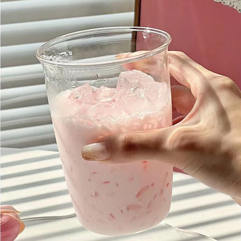 Transparent Glass Cup Juice Milk Tea Mug Drinkware Heat-resistant Glass Cups Large Capacity Cold Drink Cup Kitchen Supplies thumbnail 5