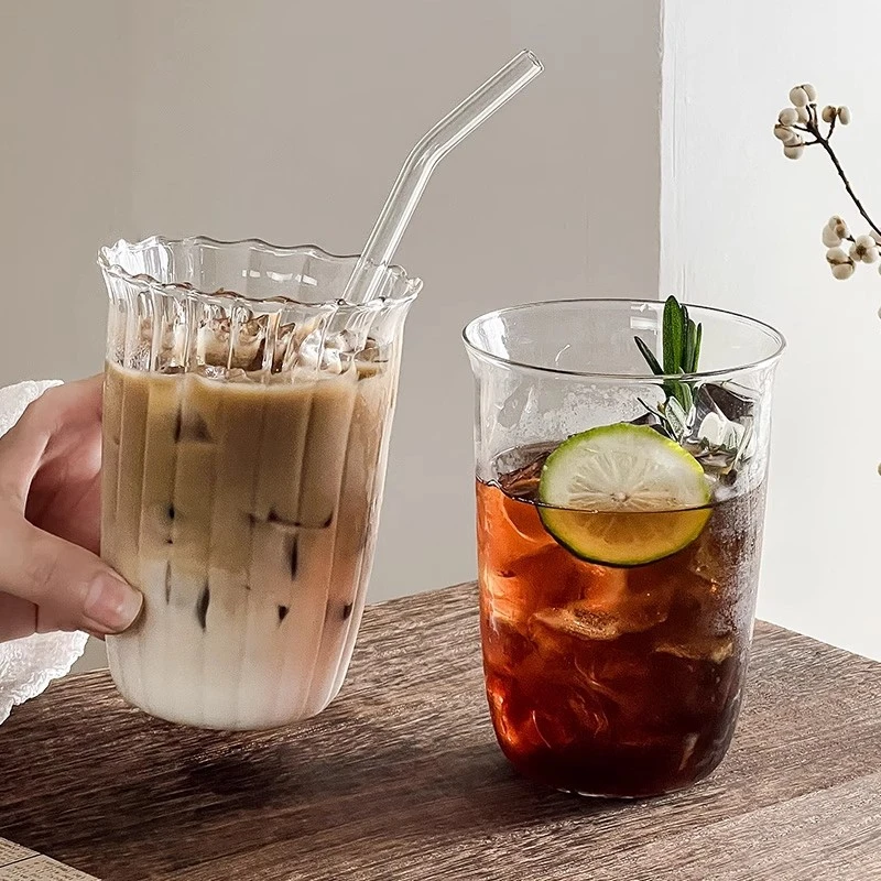 Transparent Glass Cup Juice Milk Tea Mug Drinkware Heat-resistant Glass Cups Large Capacity Cold Drink Cup Kitchen Supplies thumbnail 3