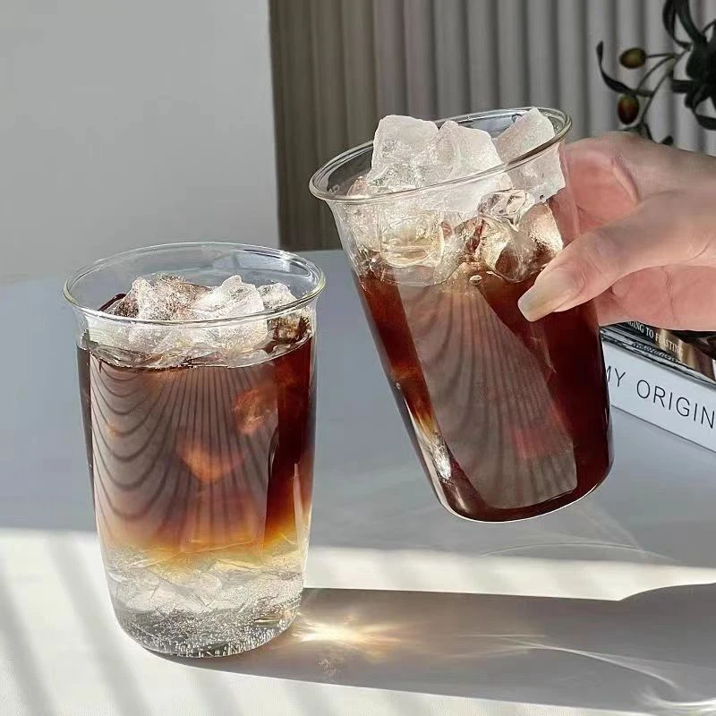 Transparent Glass Cup Juice Milk Tea Mug Drinkware Heat-resistant Glass Cups Large Capacity Cold Drink Cup Kitchen Supplies thumbnail 2