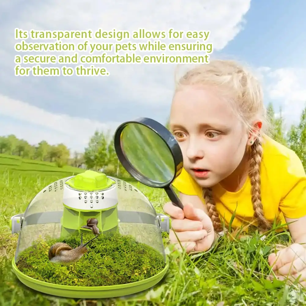 Snail & Insect Habitat Box - Clear Feeding Terrarium for Small Bugs, Eco Observation Container for Kids Science thumbnail 3