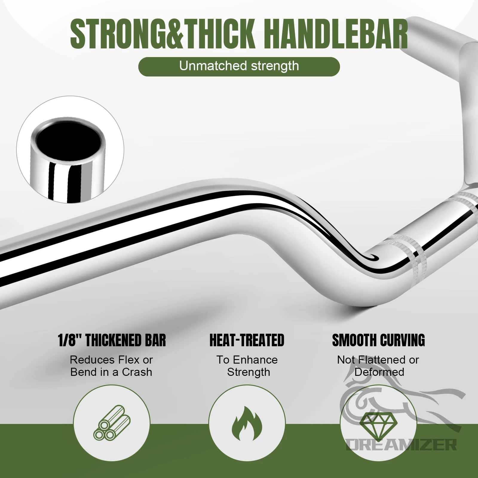 7/8" 22mm 25mm Handlebar Universal Motorcycle Drag Handle Bar For Honda Suzuki Yamaha Kawasaki Old School Bobber Dirt Bike thumbnail 5