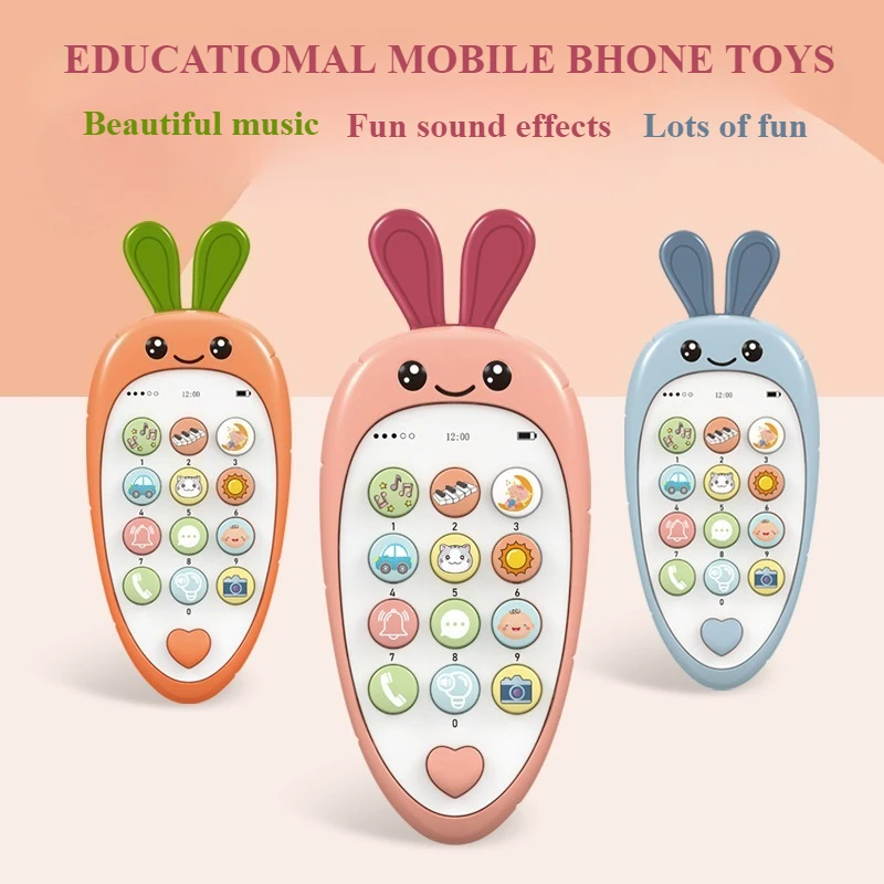 Children's Intelligence Education Bite Smart Music Light Effect Story Learning Simulation Mobile Phone Interactive Toys Gifts
