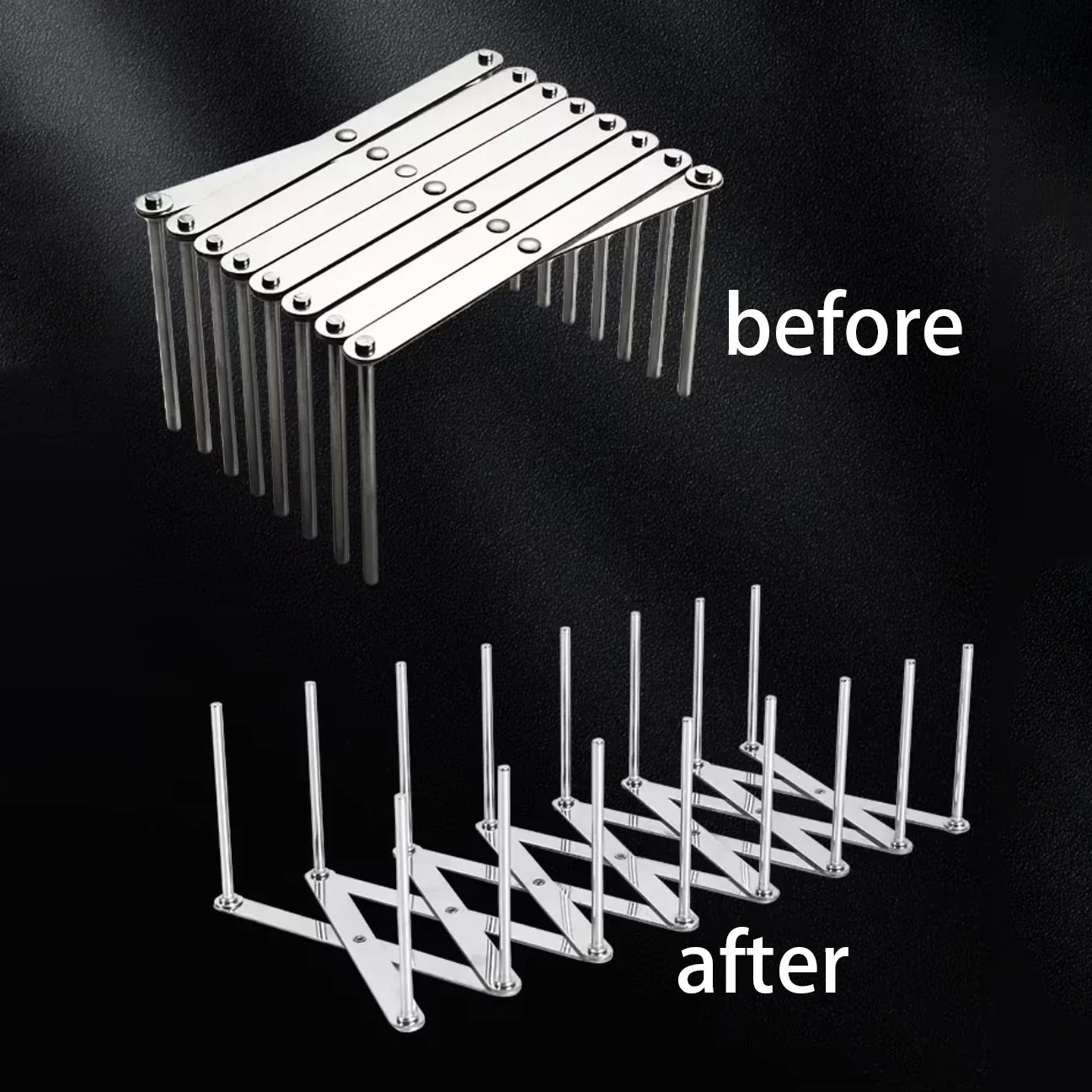 Retractable Storage Rack Space Saving Pot Lid Holder Space-Saving Stainless Steel Plate Dish Rack Heavy Duty For Kitchen Tools thumbnail 4