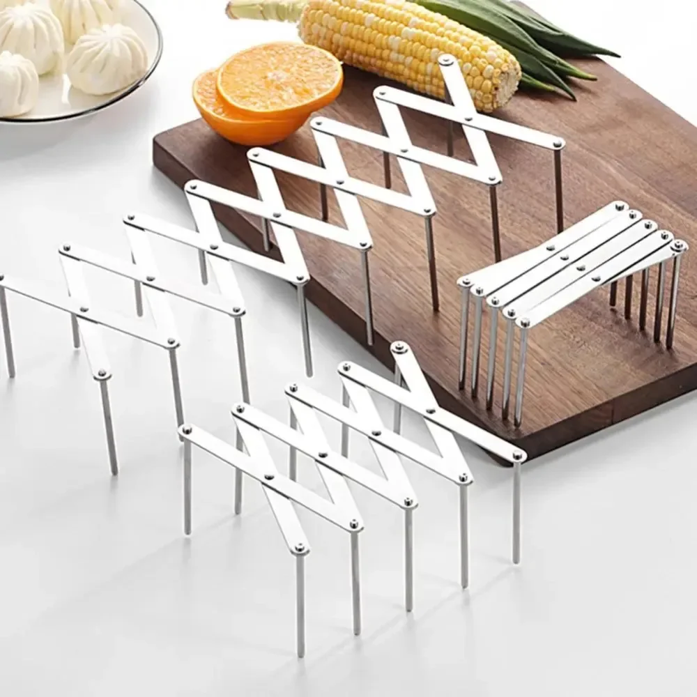 Retractable Storage Rack Space Saving Pot Lid Holder Space-saving Stainless Steel Plate Dishes Rack Heavy Duty For Kitchen Home thumbnail 3