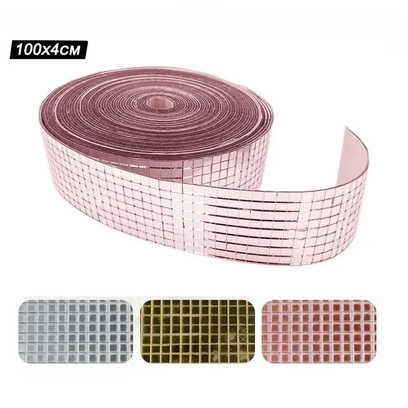 Self-Adhesive Craft Mini Square Mirrors Mosaic Tiles Disco Ball Stickers Bathroom DIY Handmade Craft Home Decoration Making Tool thumbnail 3