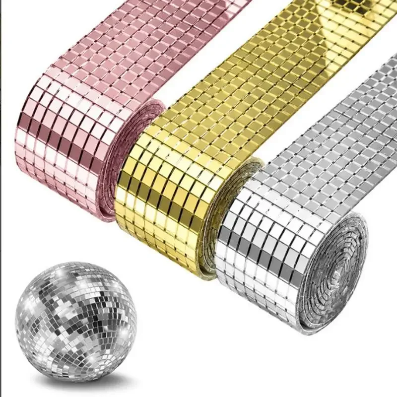 Self-Adhesive Craft Mini Square Mirrors Mosaic Tiles Disco Ball Stickers Bathroom DIY Handmade Craft Home Decoration Making Tool thumbnail 2