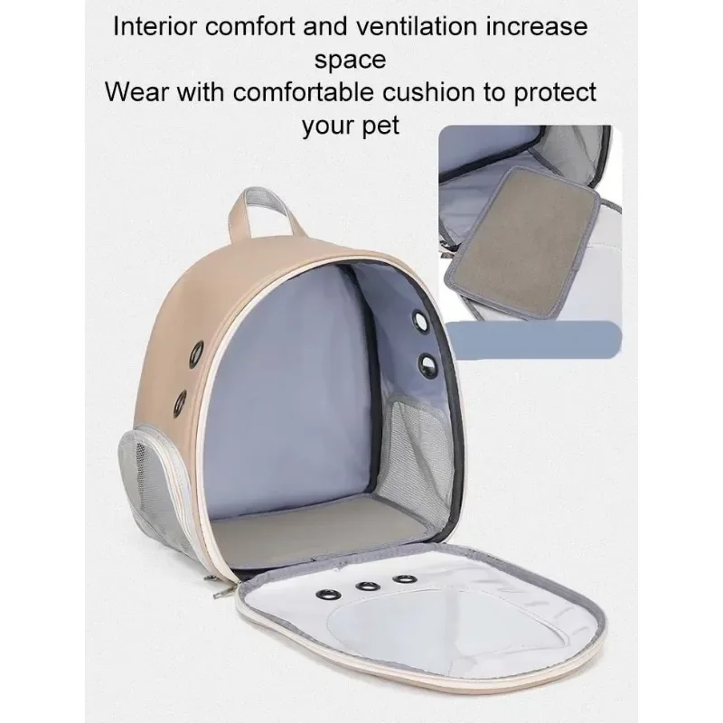 Pet Supplies Cat Carrier Bag PU Portable Travel Outdoor Backpack for Cat Small Dogs Transparent Breathable Carrying Shoulder Bag thumbnail 2