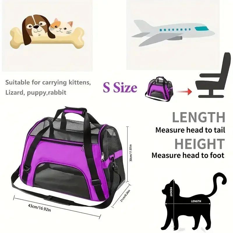Cat Bags Portable Dog Carrier Bag Mesh Breathable Carrier Bags for Small Dogs Foldable Cats Handbag Travel Pet Bag Transport Bag thumbnail 6