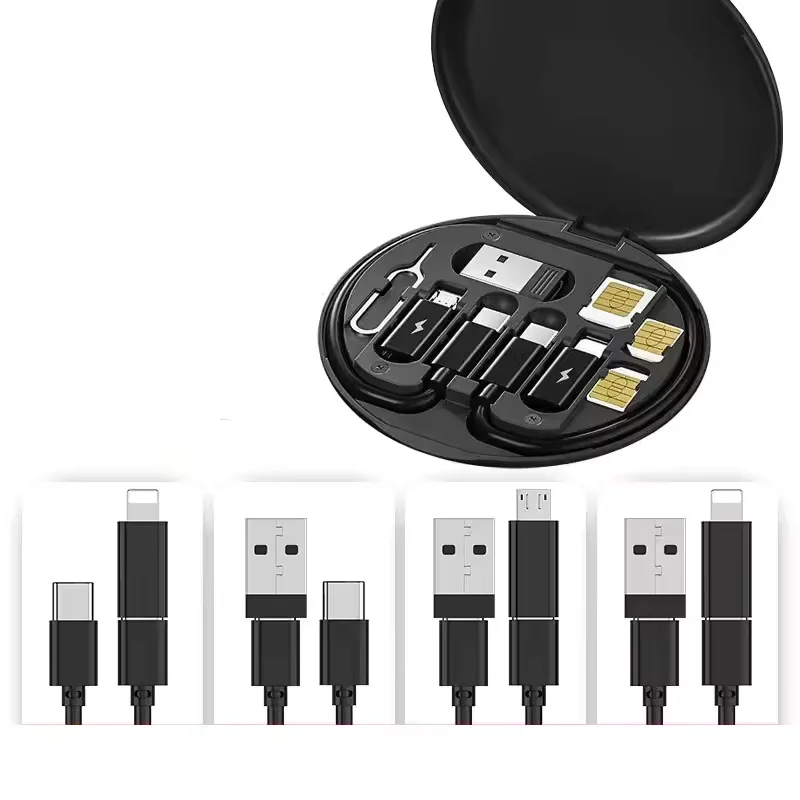 General Multifunctional 60W Type C Data Cable Set Fast Charge For IPhone Chargers Storage Box Card Pin Travel Box Phone Holder thumbnail 6