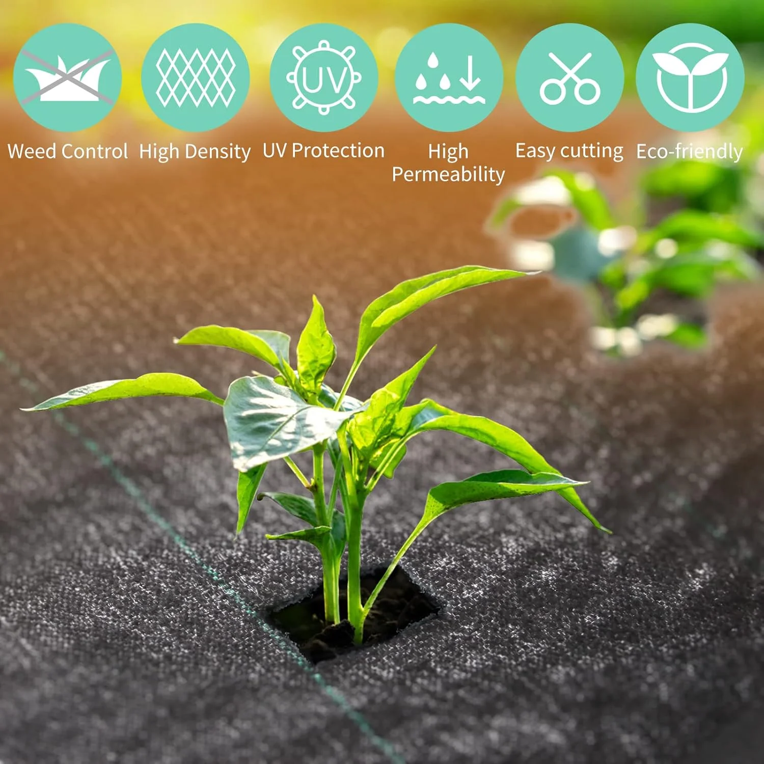 Weed film, garden landscape fabric, weed proof cloth, strong breathable plastic covering, thick and durable floor covering pad thumbnail 4