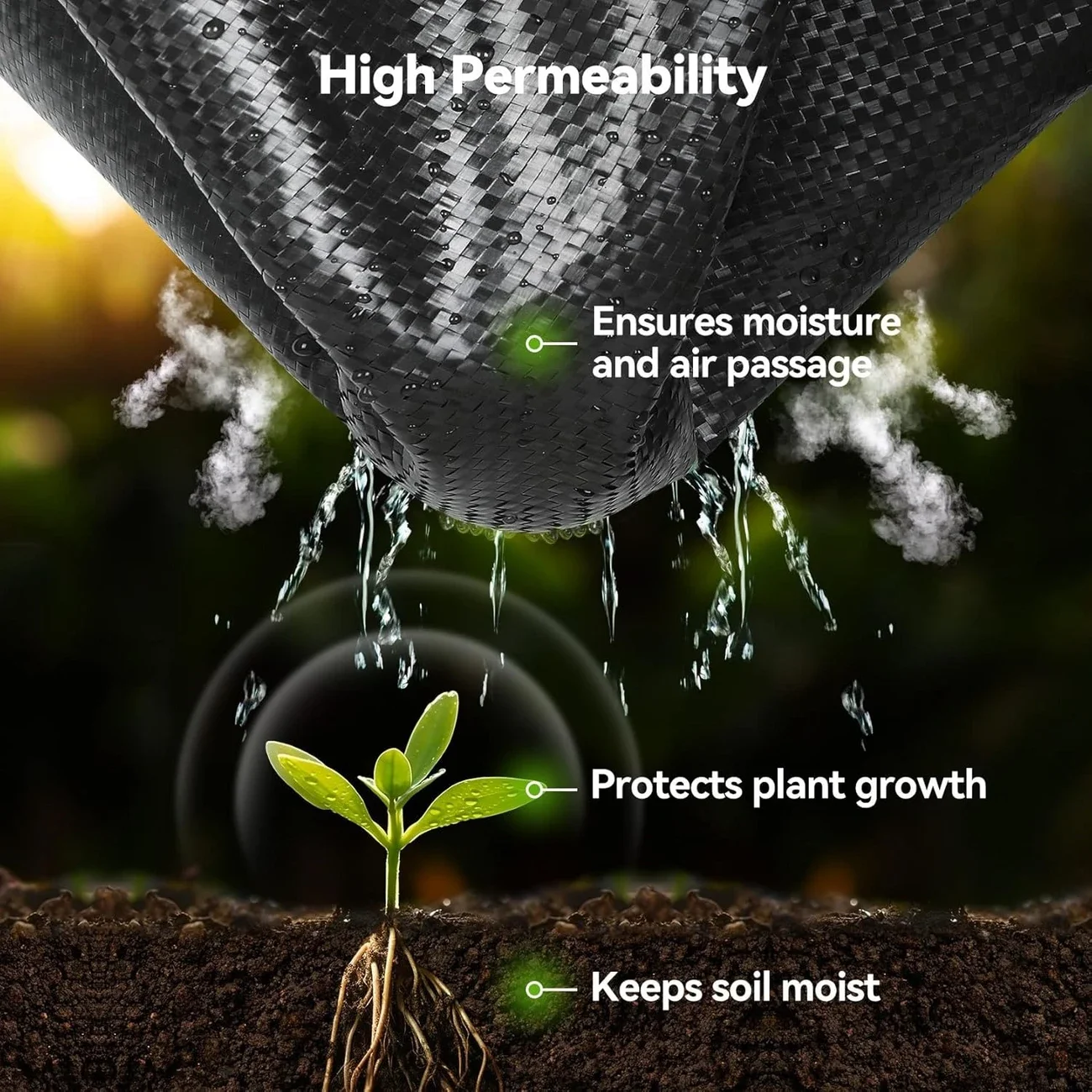 Weed film, garden landscape fabric, weed proof cloth, strong breathable plastic covering, thick and durable floor covering pad thumbnail 2