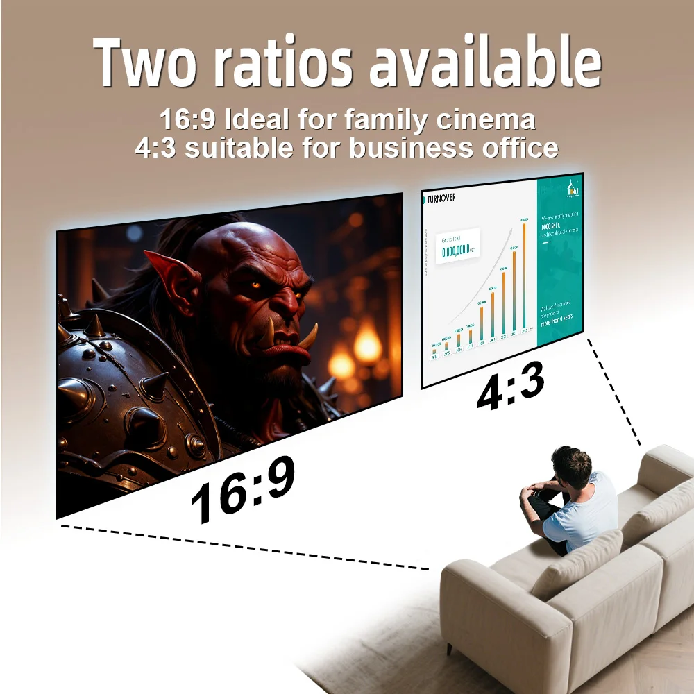Velec Portable Projector Screen Simple Anti-Light 80/120 Inches Projection Screens For Home Outdoor Office Projector Accessories thumbnail 4