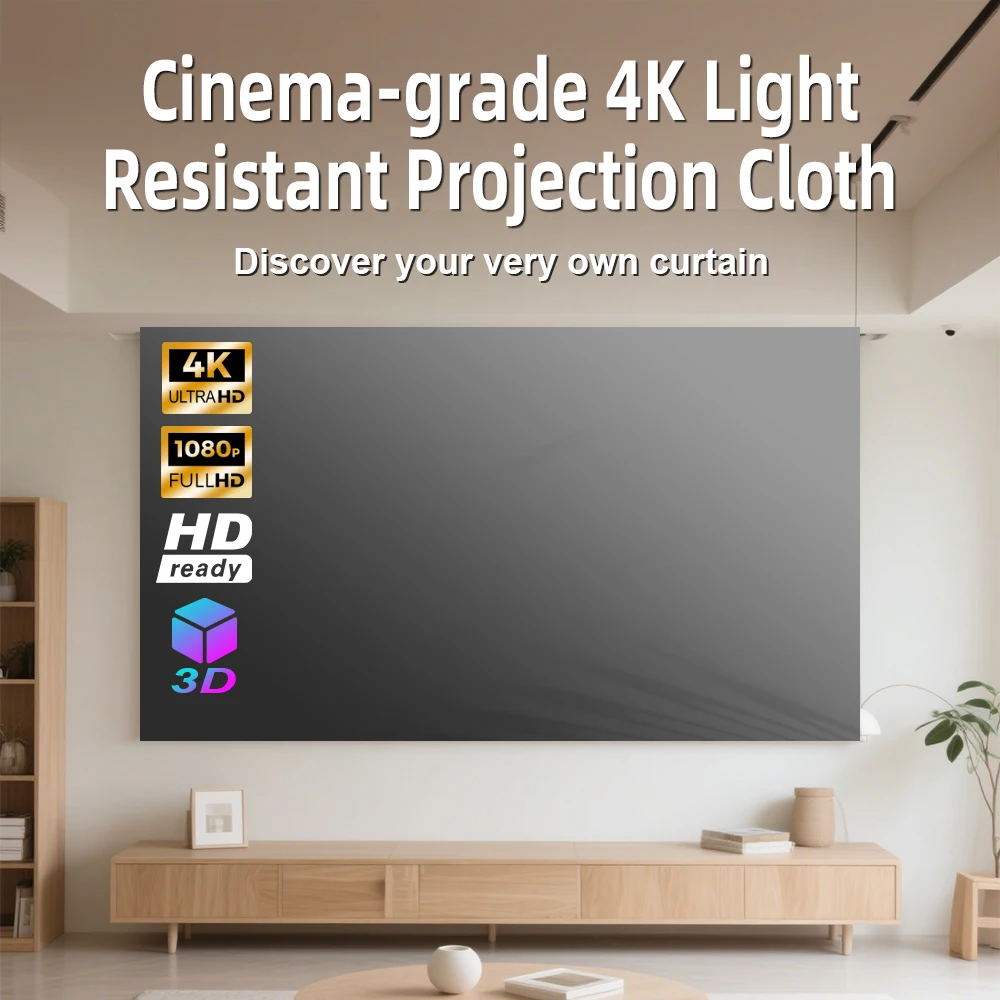 Velec Portable Projector Screen Simple Anti-Light 80/120 Inches Projection Screens For Home Outdoor Office Projector Accessories thumbnail 2