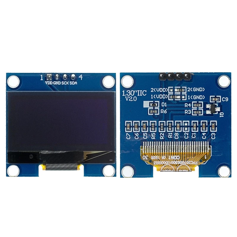 1.3 inch OLED module SPI/IIC I2C Communicate white/blue color 128X64 1.3 inch OLED LCD LED Display Module 1.3" OLED module thumbnail 2
