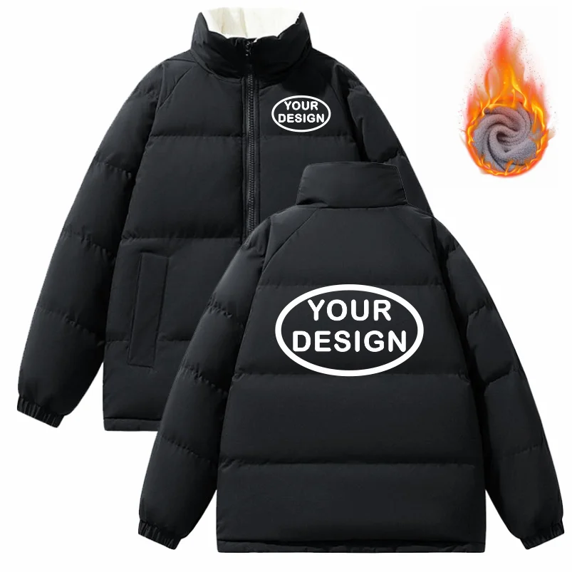 New Men's Parker Coat Logo Customized Printed Warm Casual Jacket Thickened Winter Coat Down Jacket Solid Color Fashion Jacket