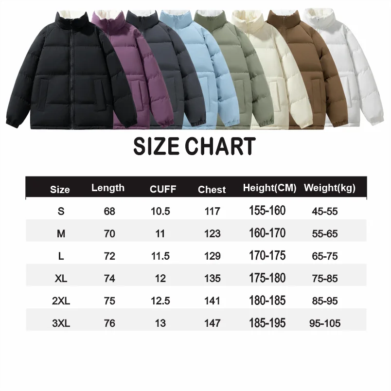 New Men's Parker Coat Logo Customized Printed Warm Casual Jacket Thickened Winter Coat Down Jacket Solid Color Fashion Jacket thumbnail 2