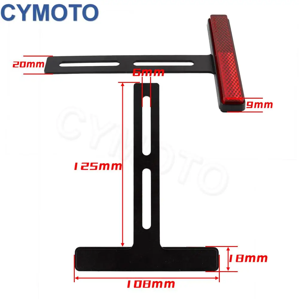 Universal Motorcycle Rear Reflector Cat's Eyes Long T-Holder Scooters Accessories For Honda For Harley For Yamaha For KTM thumbnail 3
