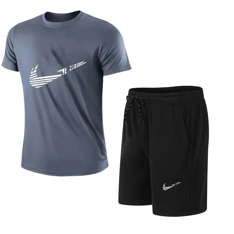 2025 Summer Fashion Men's Tracksuit T-shirt Shorts Set Leisure Short Sleeve Set Jogging Gym Suit Brand Clothing thumbnail 6