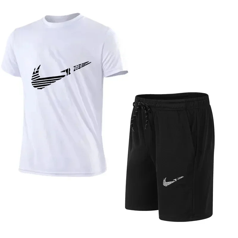 2025 Summer Fashion Men's Tracksuit T-shirt Shorts Set Leisure Short Sleeve Set Jogging Gym Suit Brand Clothing thumbnail 3