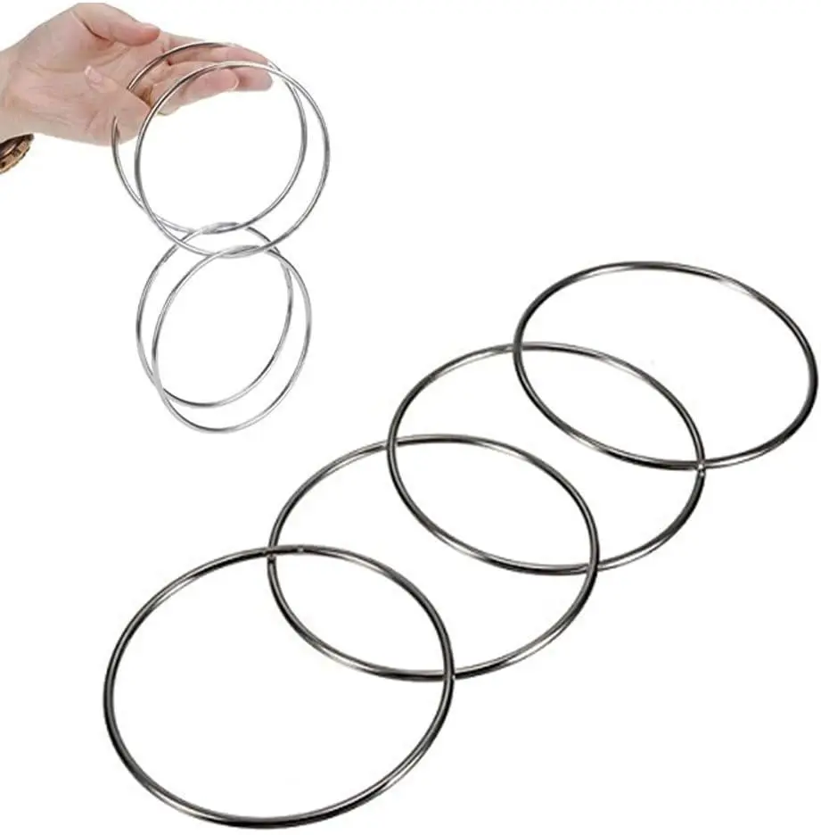 Magic Trick 4pcs Chinese Linking Rings Set Gimmick Locking Himber Magic Connecting Ring Gift for Kids Party Stage Performance