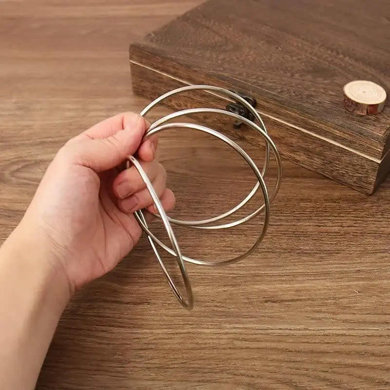 Magic Trick 4pcs Chinese Linking Rings Set Gimmick Locking Himber Magic Connecting Ring Gift for Kids Party Stage Performance thumbnail 3