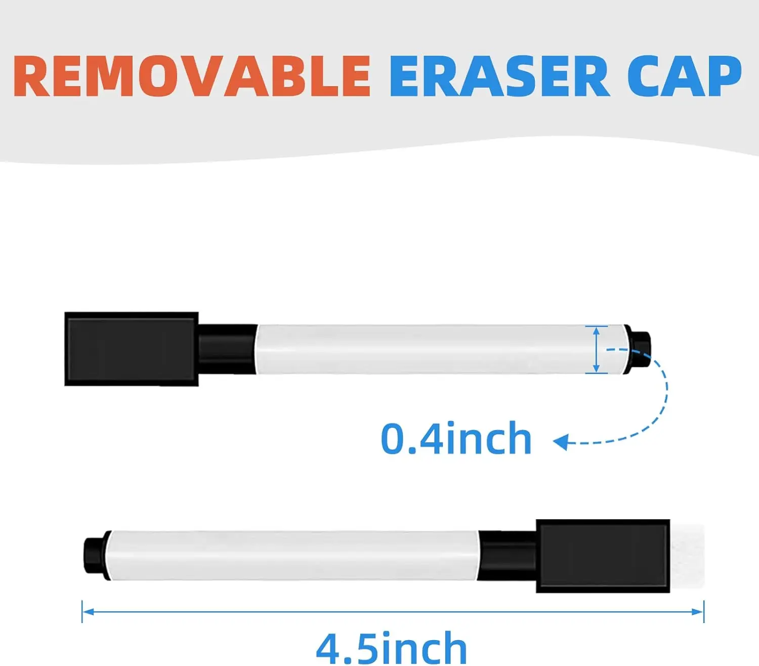 10 Pcs Whiteboard Pen Black Ink Erasable Marker Office School Stationery Supplies thumbnail 2