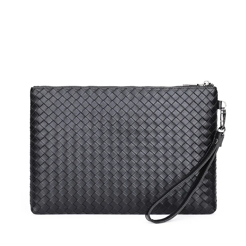Handcrafted Soft Leather Men's Handbag Casual Large Capacity Leather Briefcase Fashionable Men's Clutch Bag for Business 2025 thumbnail 3