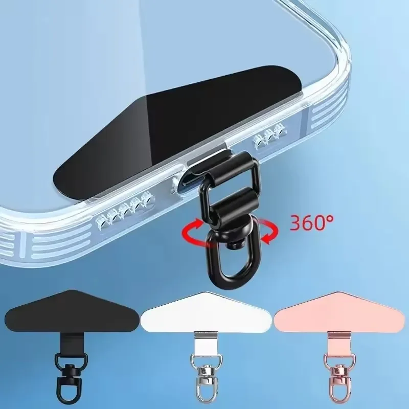 360° Rotation Metal Steel Phone Tether Tab Cell Phone Lanyard Patch Gasket Universal Cellphone Lanyard Safety Connecter Piece thumbnail 2