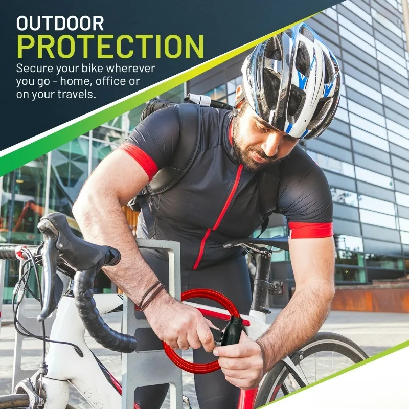 Bicycle Lock Steel Cable Lock Outdoor Bike Anti-theft Locks Electric Scooters Motorcycles Security Lock Accessories with 2 Keys thumbnail 4