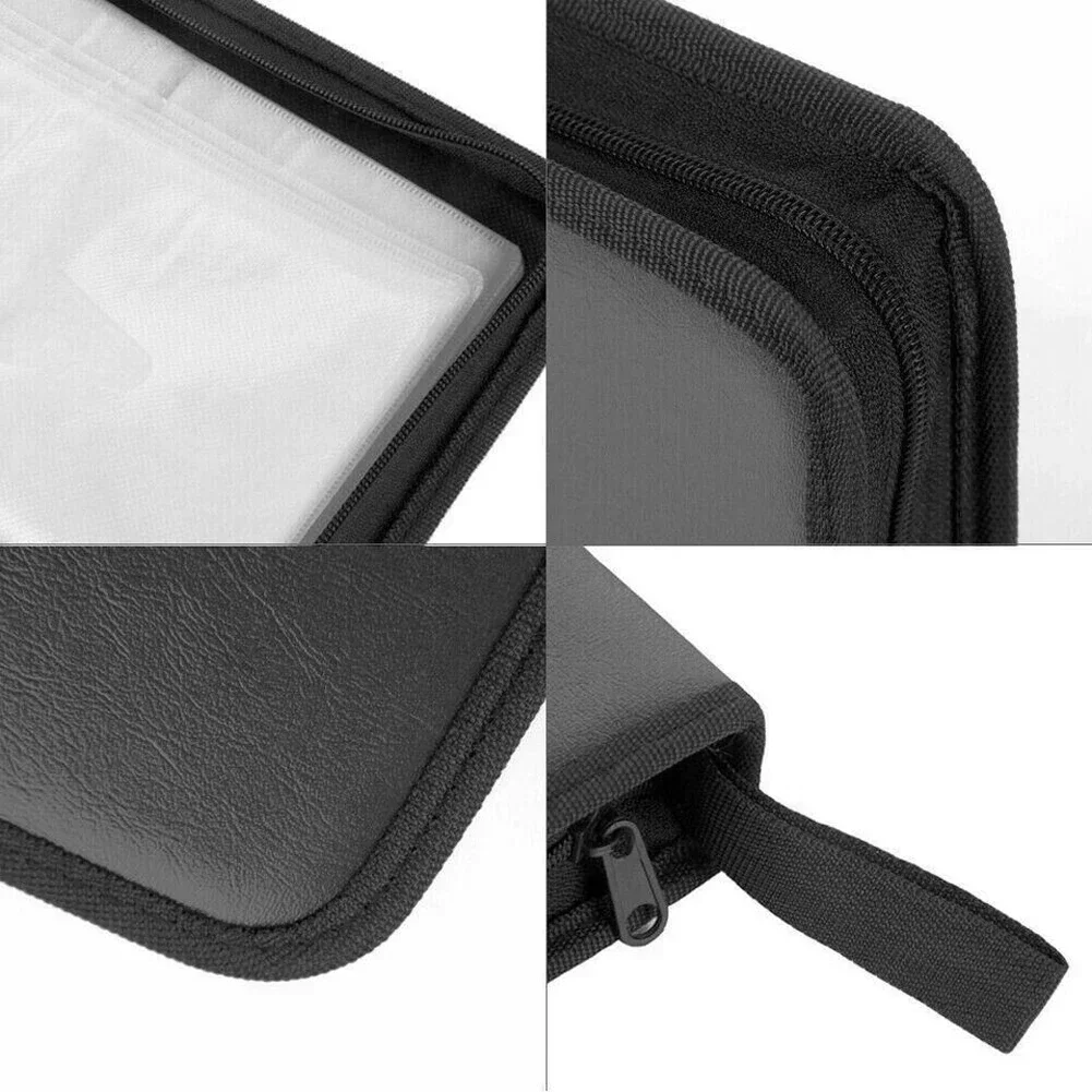 Portable Zipper DVD CD Holder 80pcs Capacity Storage Pouch Bag Double-side CD DVD Storage Sleeve Case Wallet Album Carrying Case thumbnail 5