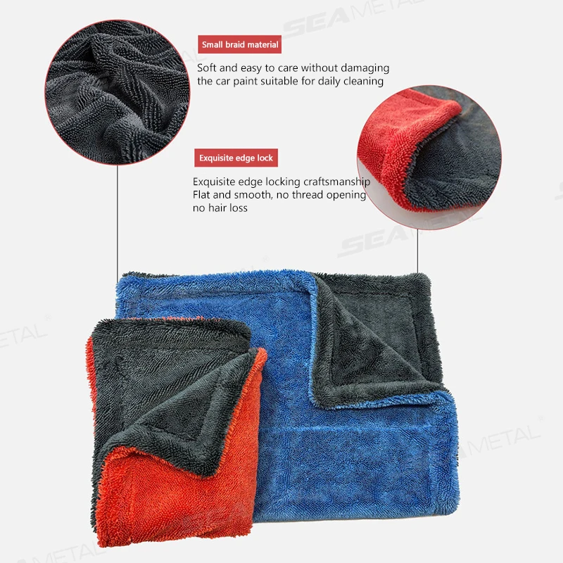 SEAMETAL Heavy-Duty Car Towel 1200GSM Super-Absorption Microfiber Drying Cloth Ultra-Soft Scratch-Free Car Detailing Towel thumbnail 2