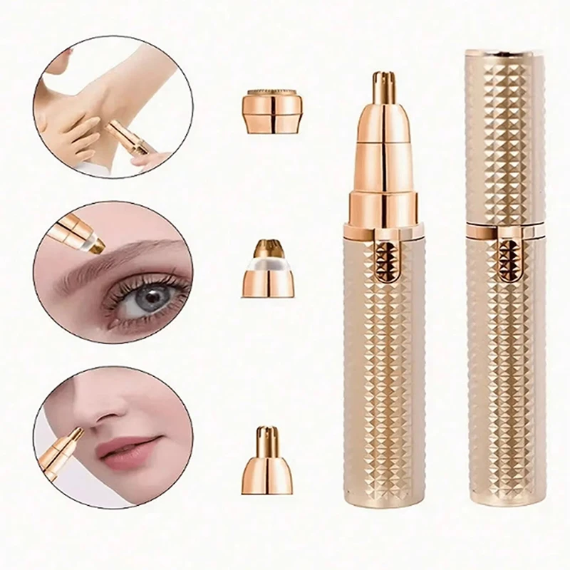 3 in 1 Lipstick Shaver Women Hair Removal Eyebrow Trimmer USB Rechargeable Body Facial Epilator for Bikini Legs Face thumbnail 4